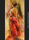 Lady Canvas Paintings - Lady In A Red Dress II